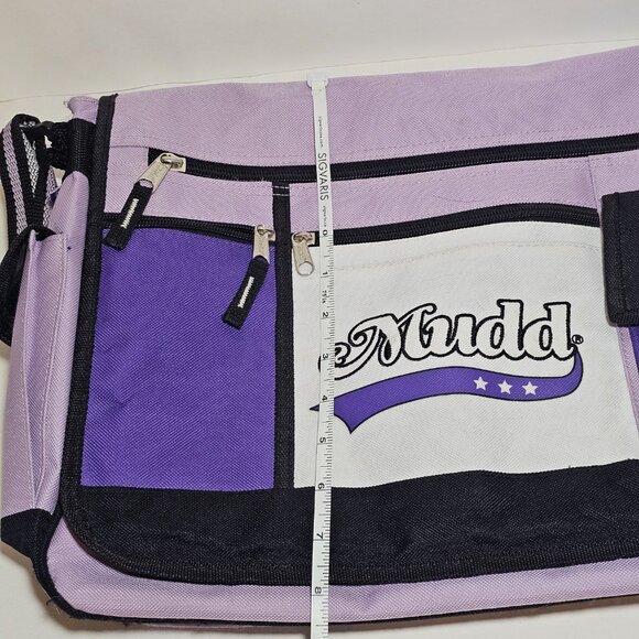 Mudd Vintage Canvas Crossbody Messenger School Book Bag Purple Y2K 2000s - Picture 10 of 12
